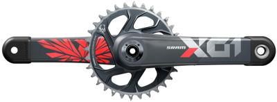 Sram crankstel "x01 eagle" crankset x01 eagle 32t 175mm oxy red