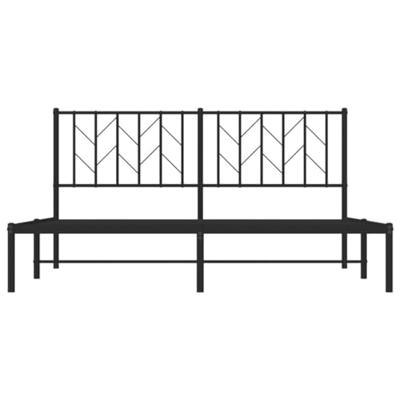 Bedframe met hoofdbord metaal zwart 160x200 cm