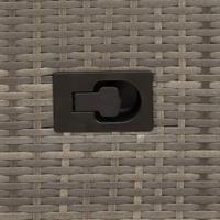 Tuinbank 2-zits verstelbaar met tafel poly rattan grijs - thumbnail