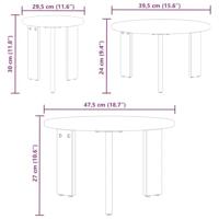 Salontafel 3 pcs Wasbruin 47.5 x 47.5 x 27 cm - thumbnail