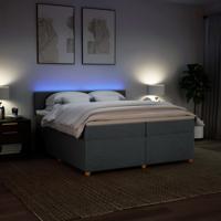 Boxspring met matras stof donkergrijs 200x200 cm - thumbnail