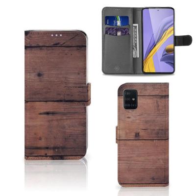 Samsung Galaxy A51 | Book Style Case | Old Wood