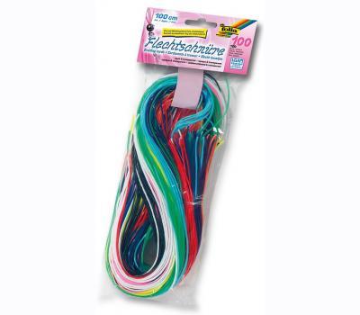 Scoubidoo touwtjes folia 100cm 100st ass kleuren | 20 stuks