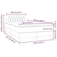 Boxspring met matras en LED fluweel donkergrijs 120x220 cm - thumbnail