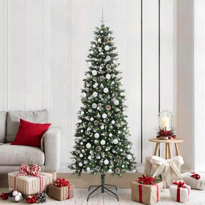 Kunstkerstboom met 300 LED Groen 210 cm PVC en Plastic en Staal