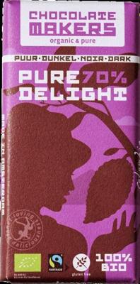 Chocolatemakers Pure delight 70% puur bio 80 Gram