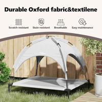 vidaXL Hondenbed Zilvergrijs 90 x 81 x 80,5 cm Staal, Tuin en terras, moderne huisdierbed, lichtgewicht hondenplatform, vlekbestendig, weerbestendige lounge, draagbaar - thumbnail