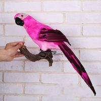 45CM simulatie papegaai simulatie vogel Ara Foam Feather Parrot sen tuinieren decoratie kleur: roze - thumbnail