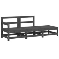 3-delige Loungeset massief grenenhout grijs - thumbnail