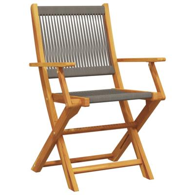 Tuinstoelen 6 st inklapbaar massief acaciahout grijs - thumbnail