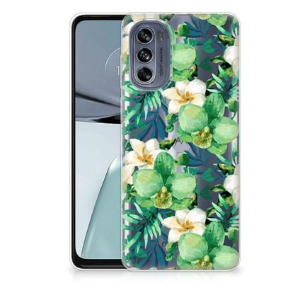 Motorola Moto G62 5G | TPU Case | Orchidee Groen Motorola Moto G62 5G | TPU Case | Orchidee Groen