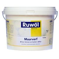 Ruwol Muurverf binnen en buiten Mat Gebroken Wit (RAL 9010) 10 liter - thumbnail