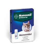 Mansonil All Worm Cat ontwormingsmiddel voor de kat 2tbl (LET OP! THT 11-2025) - thumbnail