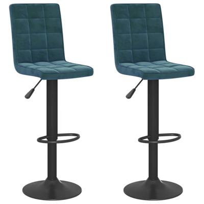Barkrukken 2 st fluweel blauw