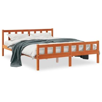 Bedframe zonder matras massief grenenhout wasbruin 150x200 cm