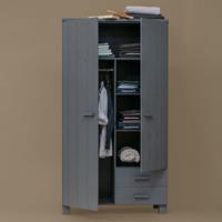 WOOOD Kledingkast 'Dennis', kleur Steel grey - thumbnail