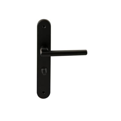 Hardbrass Deurkruk Athene op ovaal langschild WC63/8mm - zwart