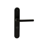 Hardbrass Deurkruk Athene op ovaal langschild WC63/8mm - zwart - thumbnail