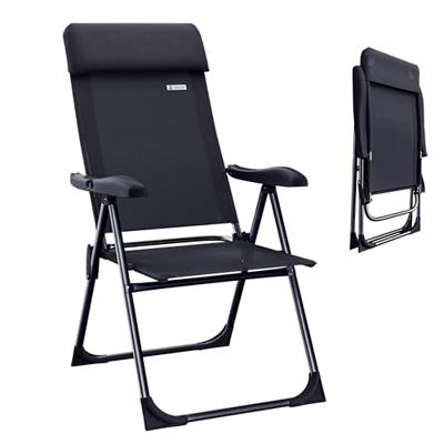 Tuinstoel Aluminium met Hoge Rugleuning Antraciet Set van 2 stuks