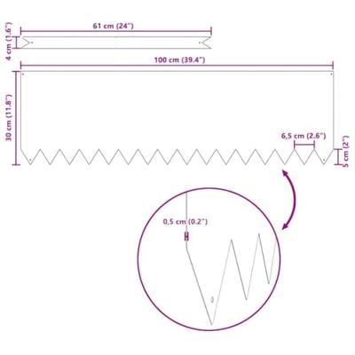 VidaXL Tuinrand 10 pcs zwart 100 x 0.05 x 20 cm koudgewalst staal
