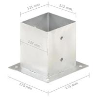 VidaXL Paalankers 4 st 121 mm gegalvaniseerd metaal - thumbnail
