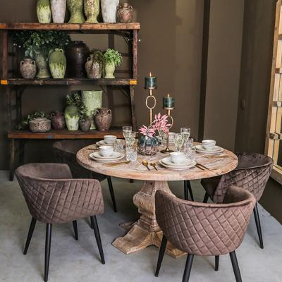 PTMD Ronde Eettafel 'Elm White' 180cm, Iepenhout