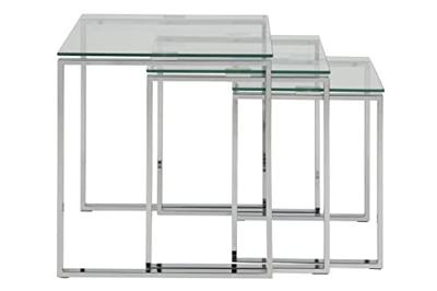 Bendt Bijzettafel 'Lone' set van 3 stuks, kleur Chroom