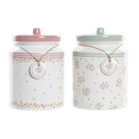 Tin DKD Home Decor Groen Roze Vichy 15,5 x 15,5 x 21 cm (2 Stuks) - thumbnail