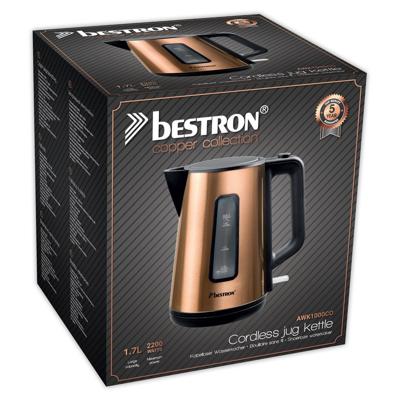 Bestron AWK1000CO Waterkoker 1.7L 2200W Koper/Zwart