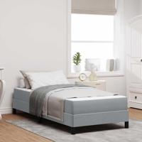 Boxspring bed met matras Lichtgrijs 90 x 200 cm Stof - thumbnail
