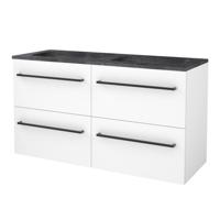 Badmeubelset BWS Salt 120x46cm Met Grepen 4 Lades Met Wastafel Hardsteen Ice White - thumbnail