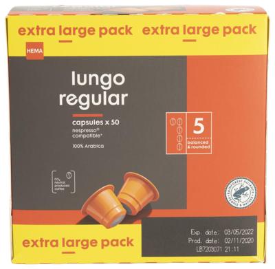 HEMA Koffiecups Lungo Regular - 50 Stuks