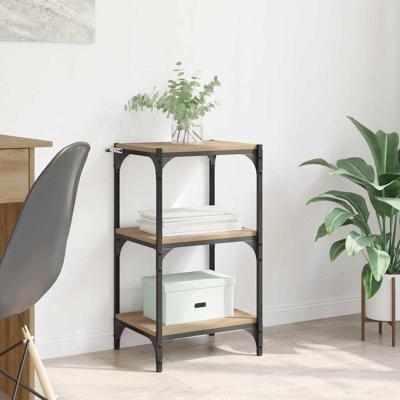 Boekenkast artisanaal eikenkleurig 40 x 33 x 71 cm Bewerkt hout