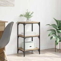 Boekenkast artisanaal eikenkleurig 40 x 33 x 71 cm Bewerkt hout - thumbnail