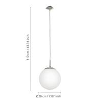 Eglo HanglampRondo glas 20cm metaalgrijs met wit - 85261 - thumbnail
