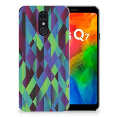 LG Q7 | TPU Hoesje | Abstract Green Blue