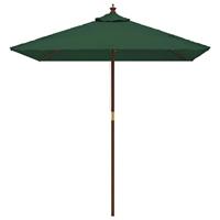 VidaXL Parasol met houten paal 198x198x231 cm groen - thumbnail