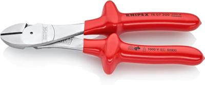 Knipex kracht-zijsnijtang verchroomd dompelisolatie, vde-getest 200 mm - 7407200 Knipex kracht-zijsnijtang verchroomd dompelisolatie, vde-getest 200 mm - 7407200