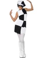 60&apos;s partygirl zwart/wit - thumbnail
