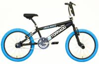 Royal Freestyle bmx 20" -bugatti - mat zwart met blauwe banden - thumbnail