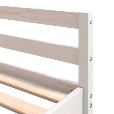 Hoogslaper met bureau en ladder grenenhout wit 160x200 cm