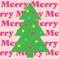 Duni 3-laags tissue servet christmas merry 33x33cm roze, groen 20 stuks - thumbnail