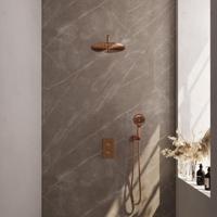 Copper Edition thermostatische inbouw regendouche set met omstelling 3-weg, koper geborsteld PVD - thumbnail