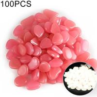 100 PCS Glow in de Dark Garden Pebbles voor loopbruggen & decoratie en planten lichtgevende stenen (roze) - thumbnail