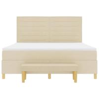 Boxspring bed met matras met hoofdeinde Crème 180 x 200 cm Stof - thumbnail