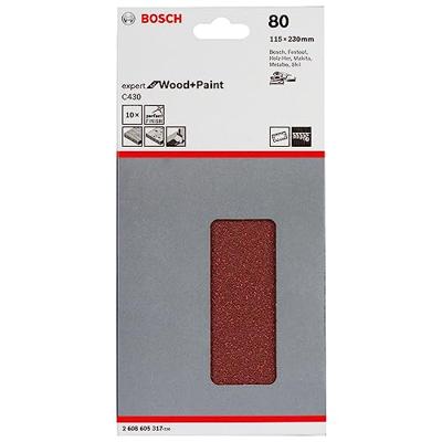 Bosch Accessories Expert for Wood 2608605317 Oscillerend schuurpapier Met klittenband, Geperforeerd Korrelgrootte (num) 80 (l x b) 230 mm x 115 mm 10 stuk(s)