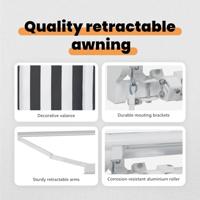 VidaXL Inklapbaar zonnescherm antraciet en wit 350 x 200 cm - thumbnail