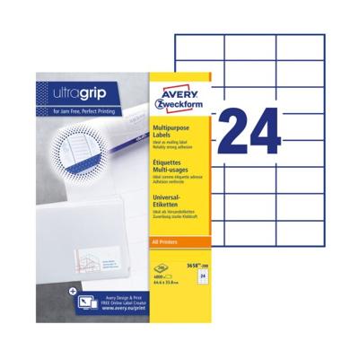 Etiket avery 3658 64.6x33.8mm wit 4800st