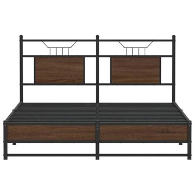 Bedframe zonder matras bewerkt hout bruin eikenkleur 150x200 cm Bedframe zonder matras bewerkt hout bruin eikenkleur 150x200 cm