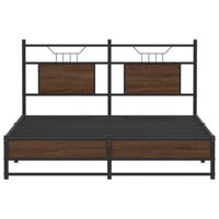 Bedframe zonder matras bewerkt hout bruin eikenkleur 150x200 cm - thumbnail